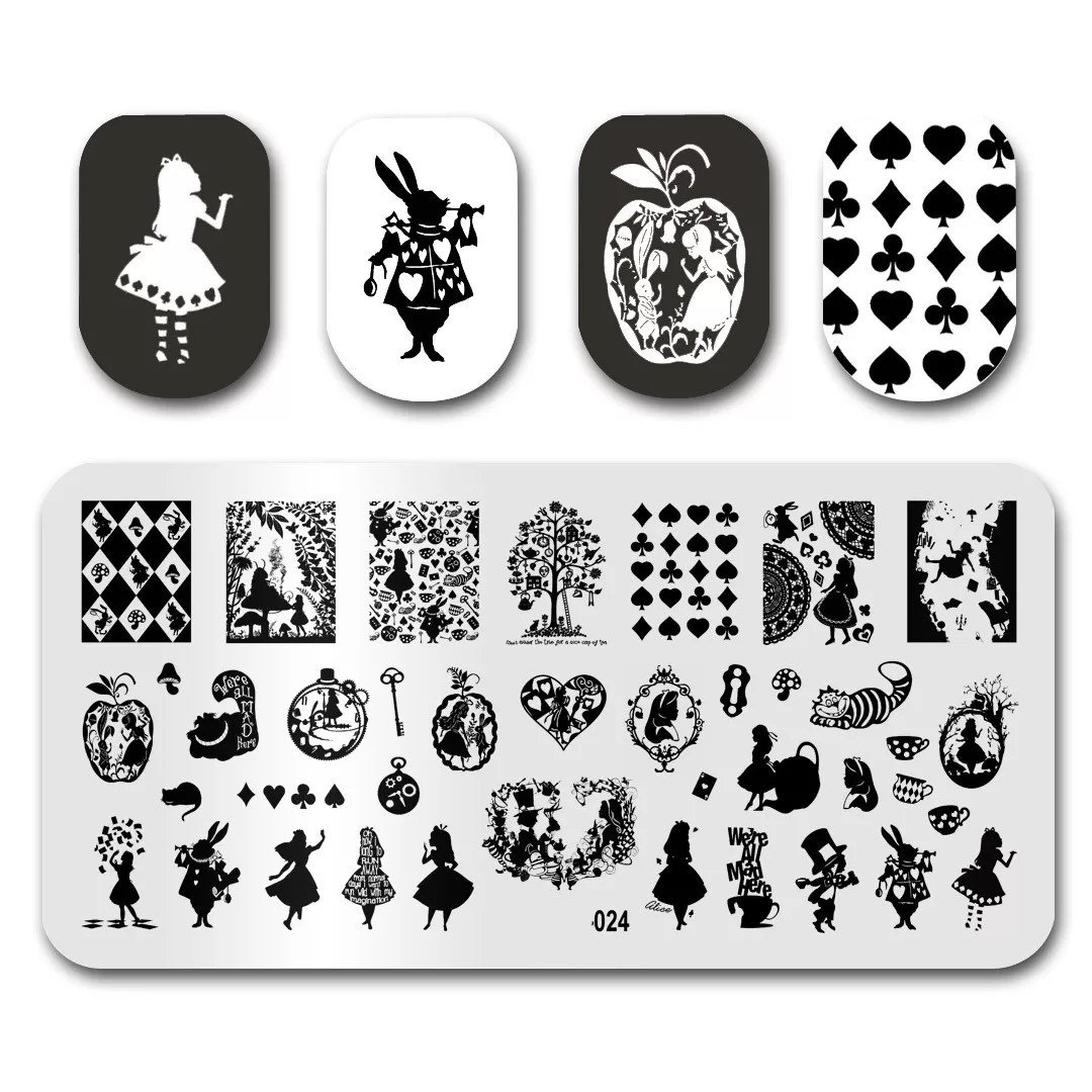 Herz Dame Platte Nagel Stempel Für Diy Maniküre Art Nail Stamping Werkzeug // Alice Im Wunderland von TwistedRealityCrafts