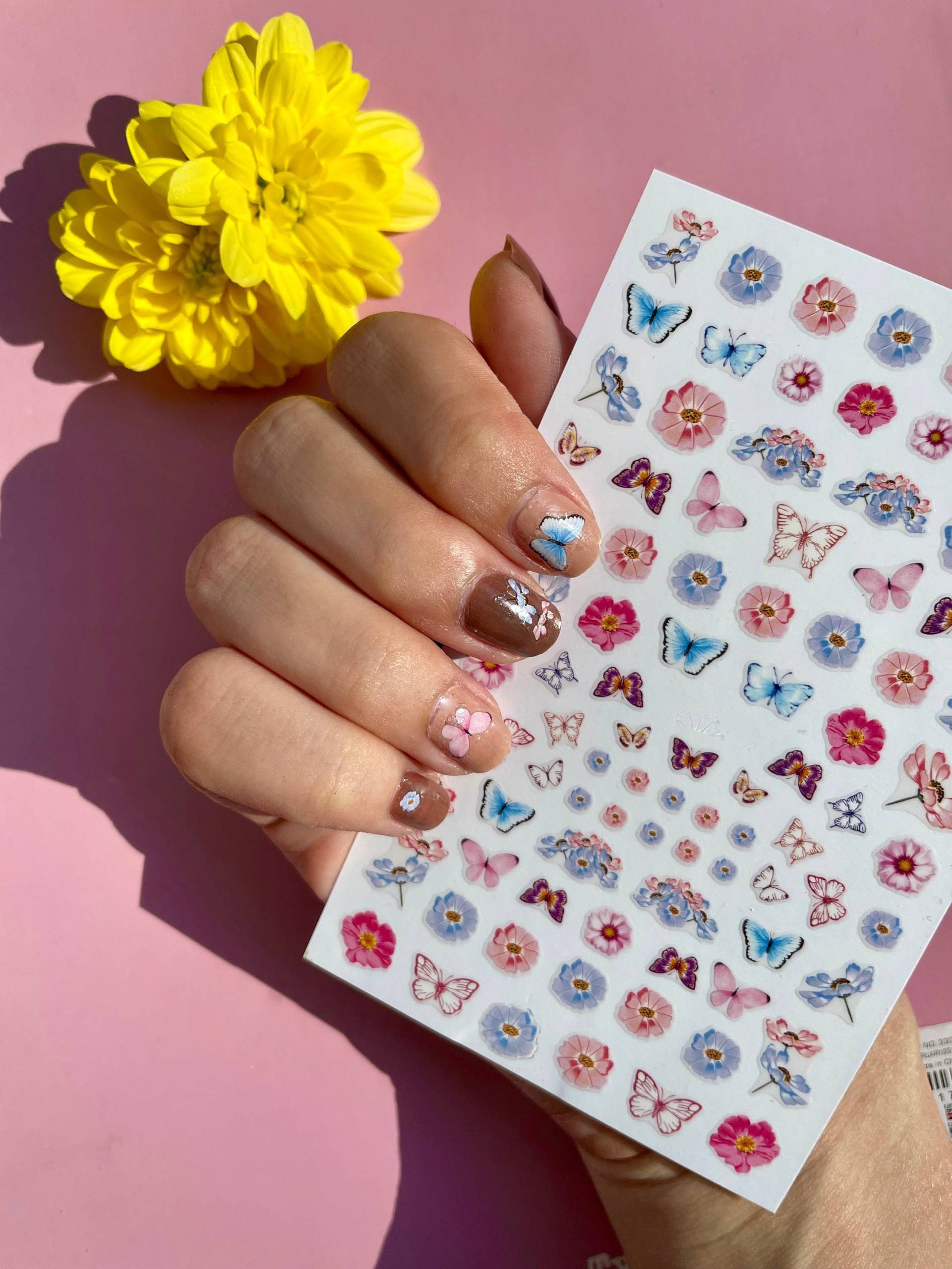 Nagel Aufkleber/Nail Art Rosa Und Blaue Schmetterlinge Blumen Nagelsticker Diy Maniküre Kunstnägel Nagel Aufkleber/Nail Art Rosa Und Blaue Schmetterlinge Blumen Nagelsticker Diy Maniküre Kunstnägel von TwistedRealityCrafts