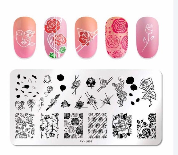 Rosen Nail Art Stamping Platte Nagel Stempel Für Diy Maniküre Rosen Nail Art Stamping Platte Nagel Stempel Für Diy Maniküre von TwistedRealityCrafts