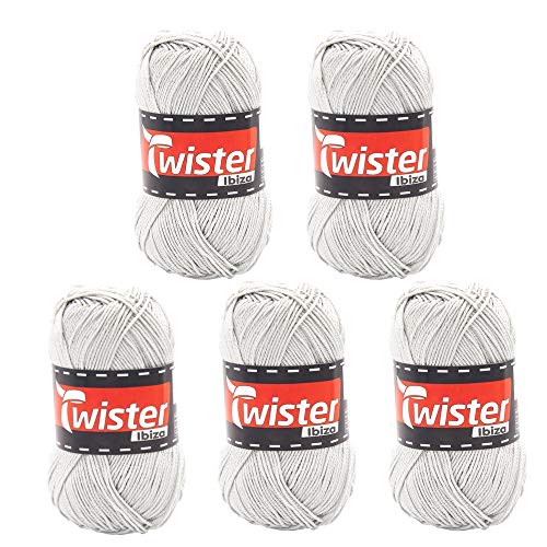Twister Ibiza Wolle, Baumwolle, Silber, 125m, 5 von Twister