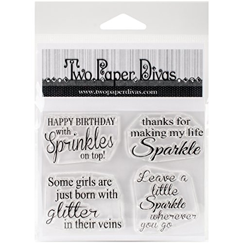 Two Paper Divas Papier-Divas transparente Stempel, 15,2 x 11,4 cm, Yes to Sprinkles 2, Sonstiges, Mehrfarbig, 10x14.6x0.4 cm von Two Paper Divas