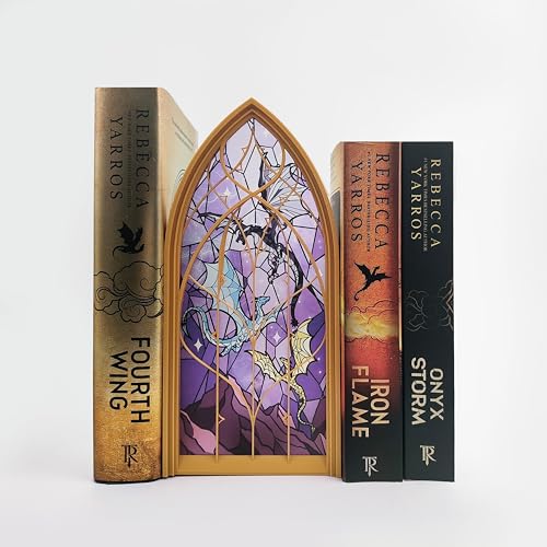 TwoDays Buchecke inspiriert von 4th Wing – Fantasy Dragon Merch Bücherregal Dekor für Buchliebhaber, Geschenke für Buchsammler, Bibliothek (Gold) von TwoDays