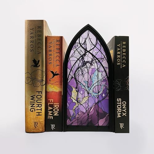 TwoDays Buchecke inspiriert von 4th Wing – Fantasy Dragon Merch Bücherregal Dekor für Buchliebhaber, Geschenke für Buchsammler, Bibliothek (schwarz) von TwoDays