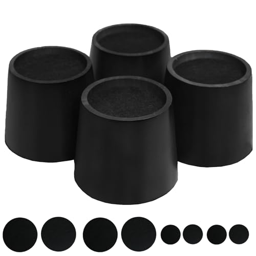 Txcucc Möbelerhöhungen aus Holz, 10,2 cm, konisch, strapazierfähig, für Tisch, Sofa, Couch, Schreibtisch und Kommode (10,2 cm), Schwarz, 4 Stück von Txcucc