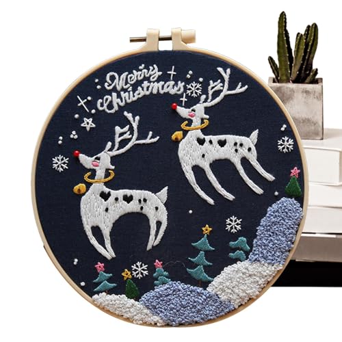 TyCylKu Weihnachtsornament-DIY-Bastelset - Kreuzstich-Ornament-Set - Tragbare Weihnachtskreuz-Sets, DIY-Nadelspitzen-Set für Anfänger, Erwachsene und Kinder TyCylKu Weihnachtsornament-DIY-Bastelset - Kreuzstich-Ornament-Set - Tragbare Weihnachtskreuz-Sets, DIY-Nadelspitzen-Set für Anfänger, Erwachsene und Kinder von TyCylKu