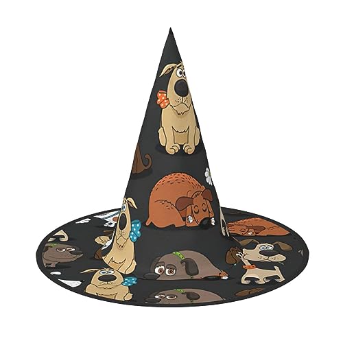 TyEdee Halloween Hexenhut, Karneval Gruselmütze, Zauberer Magic Party Cap für Halloween Abenteuer Hund Corgi von TyEdee