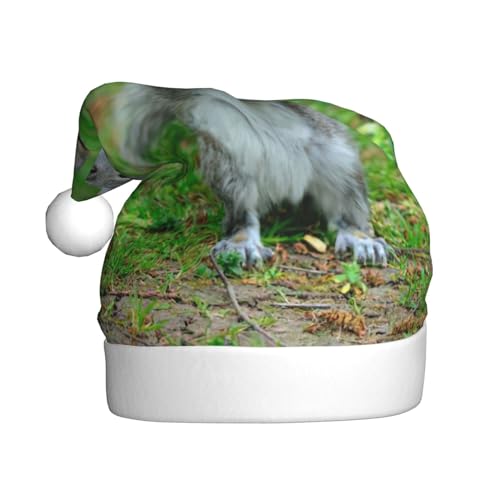 TyEdee - Weihnachtsmütze mit Eichhörnchenmuster für Erwachsene, Weihnachtsmütze, weicher Weihnachtsmütze, Weihnachtsmütze für festliche Weihnachtsdekoration von TyEdee