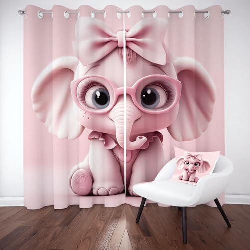 Tyafsgvqo Karikatur Tier Verdunkelungsvorhange 2er Set, Niedlich Elefant Vorhänge Wohnzimmer 137x117 cm Tierliebhaber Gardine Blickdicht Kälteschutz mit Ösen Schlafzimmer Fensterdekoration Tyafsgvqo Karikatur Tier Verdunkelungsvorhange 2er Set, Niedlich Elefant Vorhänge Wohnzimmer 137x117 cm Tierliebhaber Gardine Blickdicht Kälteschutz mit Ösen Schlafzimmer Fensterdekoration von Tyafsgvqo