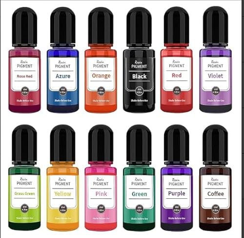 Tyafzzn Farbpigmente für Gießpulver, 12 Stück 10 ml Farbe für Gips Gießpulver, Epoxidharz Farbig Set, Farbe für Gießpulver, Resin Farbe, DIY Farbige Pigmente Tyafzzn Farbpigmente für Gießpulver, 12 Stück 10 ml Farbe für Gips Gießpulver, Epoxidharz Farbig Set, Farbe für Gießpulver, Resin Farbe, DIY Farbige Pigmente von Tyafzzn