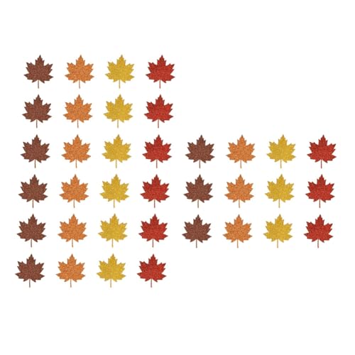 Tyatocepy 36 Stück Ahornblatt-Einsatz, Herbst-Thema, Kucheneinlage, Dekoration, Herbst, Thema, Cupcake, Feiern, Kuchen, Dekoration, Zubehör, gemischte Farben von Tyatocepy