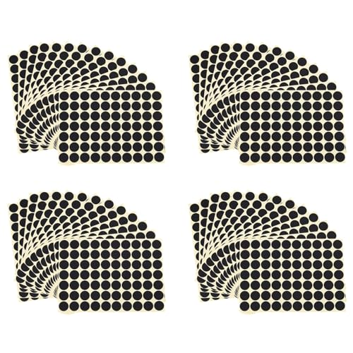 Tyatocepy 4 Set selbstklebende selbstklebende runde Aufkleber mit Code für Kreise, 19 mm, Schwarz von Tyatocepy