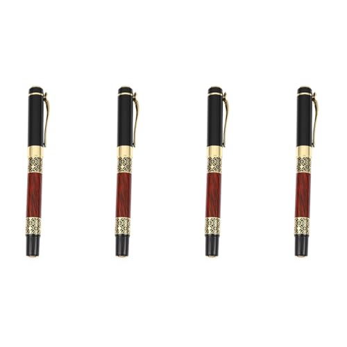 Tyatocepy 4 x Kugelschreiber, klassisch, chinesisch, elegant, Kugelschreiber aus Metall, goldfarben, für Studenten, Büro, Business, Unterschrift von Tyatocepy