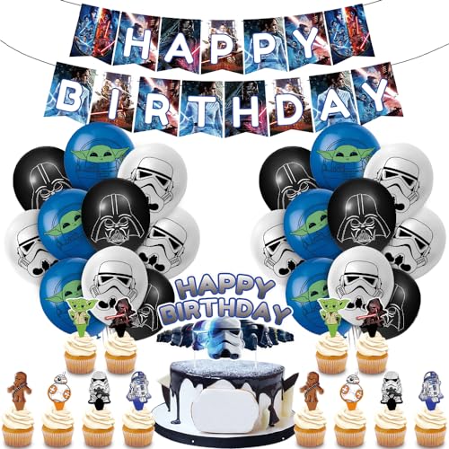 Deko Geburtstag Jungen, Luftballons Geburtstag Set, Geburtstagsdeko für Kinder Jungen, Kindergeburtstag Party Deko, Happy Birthday Ballon Partydekorationen von Tydeus