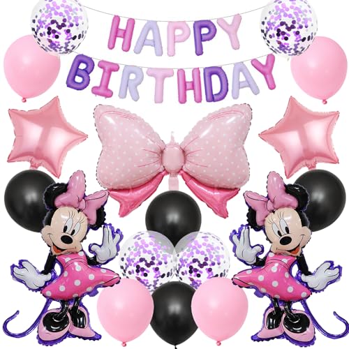 Geburtstag Deko Kinder, Luftballons für Mädchen Geburtstag Dekorationen, Geburtstag Party Deko Ballons, Cartoon Geburtstagsdeko für Mädchen, Kindergeburtstag Party Supplies von Tydeus