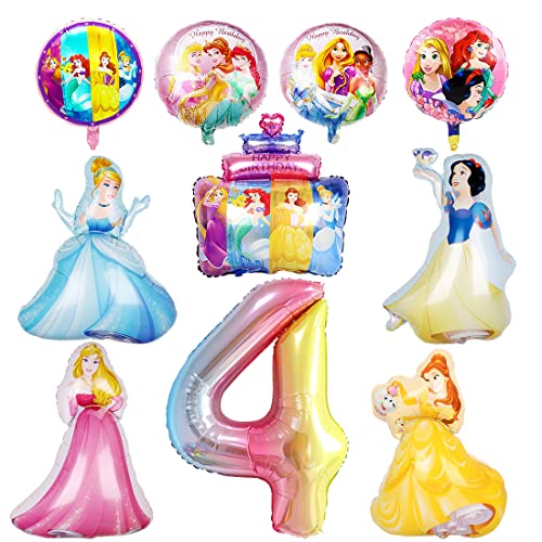 Geburtstag Luftballons Mädchen, 12 Stück Luftballon Rosa Geburtstag Kit, Folienballon 4 Jahre Mädchen, Große Größe Folienballons, Geburtstagsdeko für Partei Hintergrunden von Tydeus
