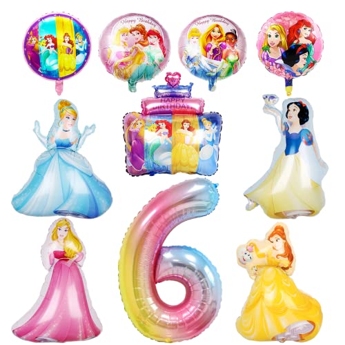 Geburtstag Luftballons Mädchen, 12 Stück Luftballon Rosa Geburtstag Kit, Folienballon 6 Jahre Mädchen, Große Größe Folienballons, Geburtstagsdeko für Partei Hintergrunden von Tydeus