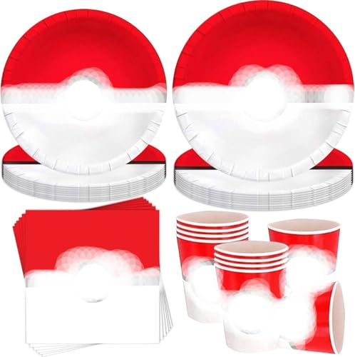 Partygeschirr Set,Das Set enthält 16 Teller,16 Papierstrohhalme,16 Pappbecher und 16 Servietten,Themenparty-Dekoration for Party, Birthday Mehrfarbig von Tydeus