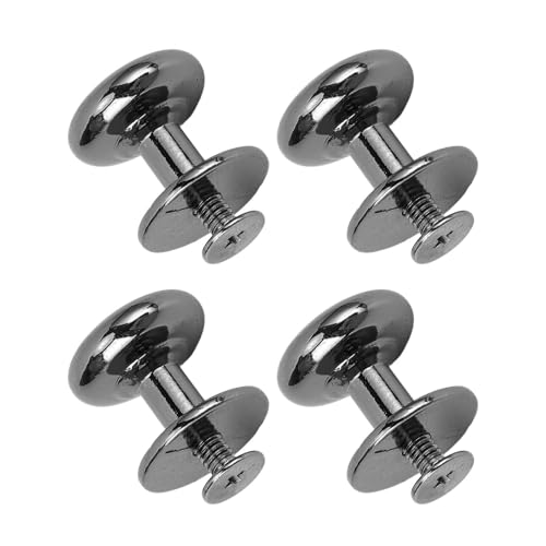 10 Sets Round Head Button Rivet 18mm Diameter Screwback Rivets with 8mm Screws for Drawer Handle Scissors Fixing Tool (Gold) (Silver) (Silver Black) von Tyenaza