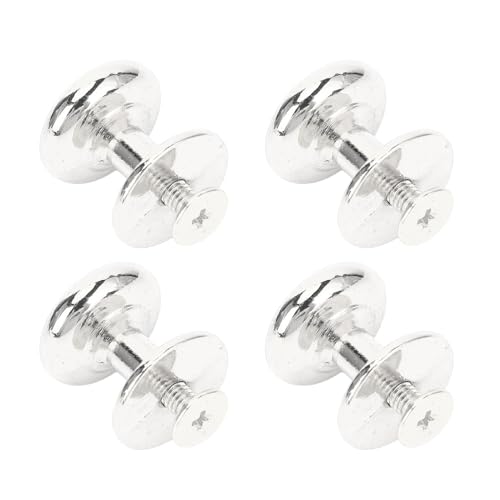 10 Sets Round Head Button Rivet 18mm Diameter Screwback Rivets with 8mm Screws for Drawer Handle Scissors Fixing Tool (Gold) (Silver) von Tyenaza