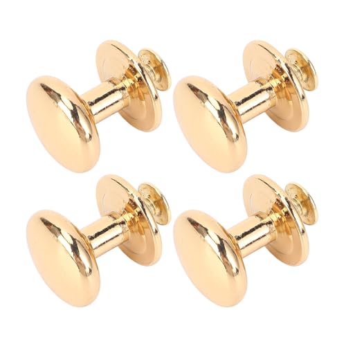10 Sets Round Head Button Rivet 18mm Diameter Screwback Rivets with 8mm Screws for Drawer Handle Scissors Fixing Tool (Gold) von Tyenaza