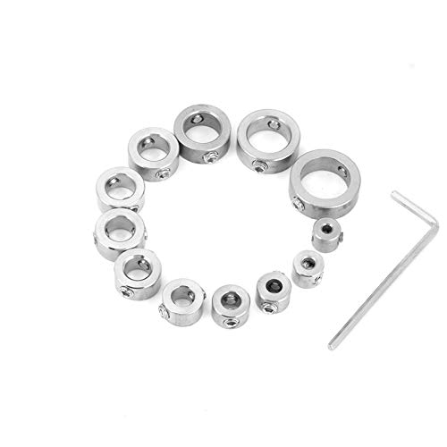 Tiefenanschlagringe, Tiefenanschlag für Bohrer, 12 Tlg Tiefenanschlagringe Set, Stellungsregler, Ring Positionierer, HSS-Locator mit Inbusschlüssel, für Bohrer Holzbearbeitung, 3-16mm Tiefenanschlagringe, Tiefenanschlag für Bohrer, 12 Tlg Tiefenanschlagringe Set, Stellungsregler, Ring Positionierer, HSS-Locator mit Inbusschlüssel, für Bohrer Holzbearbeitung, 3-16mm von Tyenaza