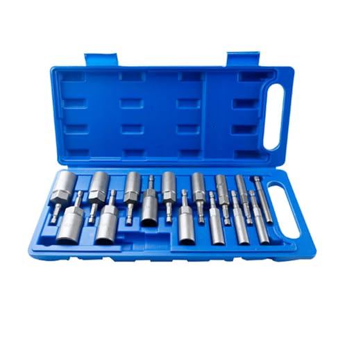 16pcs hex Shank vertiefte Buchseelenschlüsselmutter, Fahrerscheibe -Bohrmaschinen -Werkzeuge 5,5 mm ~ 19 mm und Teleskopbuchse (15 Pcs) von Tyenaza