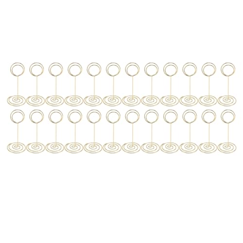 24PCS -Tischnummernhalter, Place -Kartenhalter, Drahtbilderhalter, kleine Tischkartenhalter, Fotodehalter für Mittelstücke, Hochzeitsempfang (Gold) von Tyenaza
