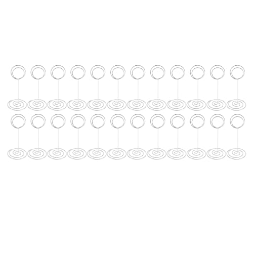 24PCS -Tischnummernhalter, Place -Kartenhalter, Drahtbilderhalter, kleine Tischkartenhalter, Fotodehalter für Mittelstücke, Hochzeitsempfang (Silver) von Tyenaza