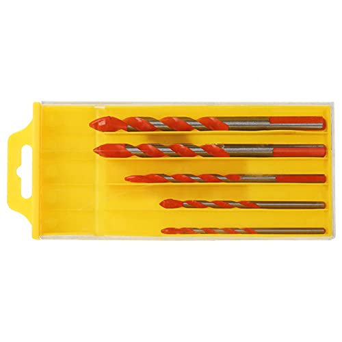 5 Stück / 7 Stück Multifunktions-Bohrer, T-Drehbohrer mit T-riangel-Griff, Bohrer mit Legierung, Bohrer aus Legierung, für Keramik, Fliesen, Glas, Ziegel und Holz (5 Stück 4–10 mm Bohrer). von Tyenaza