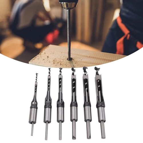 6pcs Square Hole Mortise Chisel Drill Bit Tools, HSS Woodworking Hole Saw Mortising Chisel Drill Bit Set, Different Sizes 6pcs Square Hole Mortise Chisel Drill Bit Tools, HSS Woodworking Hole Saw Mortising Chisel Drill Bit Set, Different Sizes von Tyenaza