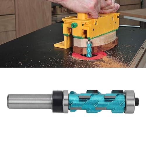 Flush Trim Router Bit, 1/2 Inch Shank 43mm Cutting Length 19mm Cutting Diameter Double Bearing Spiral Trimmer von Tyenaza