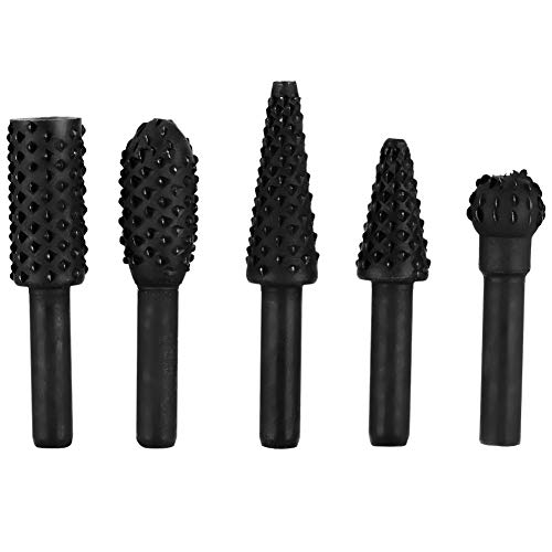 Rollschneider-Set, 6 mm, Holzschnitzwerkzeug, Feile, Säbelzahnschneider, Karbonstahl, Rollschneider-Set, Schaft-Set, 5-teilig von Tyenaza