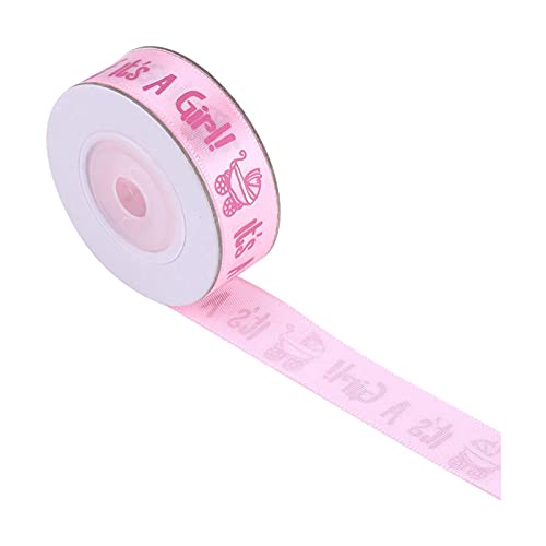 Geschenkband Rosa, Satinband mit Aufschrift IT is A Boy/Girl, 9 m/Rolle, Blau/Rosa, Babyparty Taufe Party Favor Geschenk Fleckband10 Yards/Rolle(Rosa) von Tyenaza