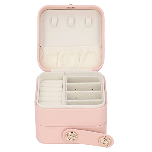 Schmuckschatulle, Rosa, Tragbare Schmuck-Aufbewahrungsbox, Mehrschichtiges PU-Leder, Schmuck-Reiseetui Für Zuhause, Ringe, Ohrringe, Armbänder, Halsketten Schmuckschatulle, Rosa, Tragbare Schmuck-Aufbewahrungsbox, Mehrschichtiges PU-Leder, Schmuck-Reiseetui Für Zuhause, Ringe, Ohrringe, Armbänder, Halsketten von Tyenaza