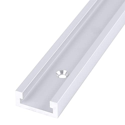 T-Track, 400mm T-Slot Track Aluminiumlegierung T-Schienenschlitz mit 4 Stück selbstklebende Schrauben für Holzbearbeitung oder Router Tischsäge von Tyenaza