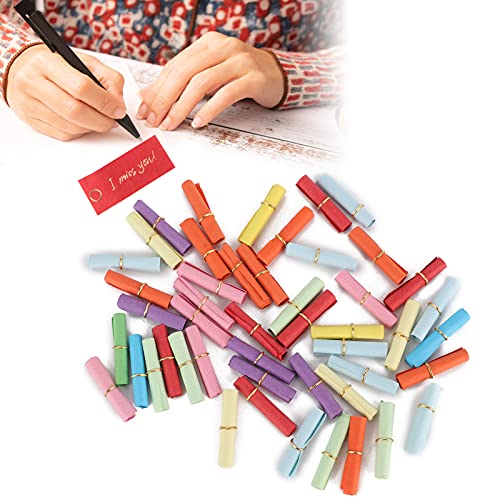 Tyenaza 100pcs Portable Wish Letter Paper Roll Loves Message Letter Paper Accessoire Set, für Partner, Eltern, Freunde (2,5 x 6 cm) von Tyenaza