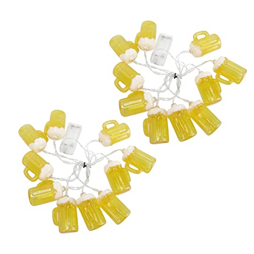 Tyenaza 2er-Pack Lichterketten batteriebetrieben, Bier-Lichterketten 6,5 Fuß 10 LEDs für drinnen und draußen, Festivals, Weihnachtsdekoration Tyenaza 2er-Pack Lichterketten batteriebetrieben, Bier-Lichterketten 6,5 Fuß 10 LEDs für drinnen und draußen, Festivals, Weihnachtsdekoration von Tyenaza