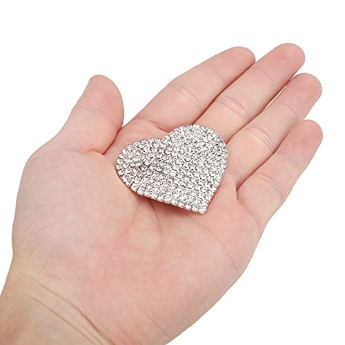 Tyenaza 2pcs Strauchbroschen, Quasten Bogen herzförmige Schmuckzubehör mit Schnallennadeln für tägliches Tragen und Party oder Festival (4 * 4,7 cm herzförmige Bohrhalle (mit Schnalle) von Tyenaza