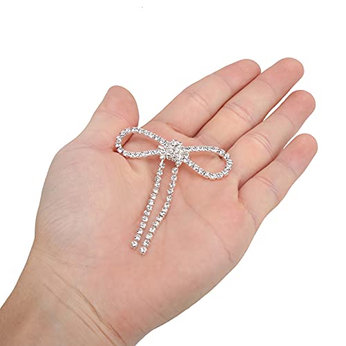 Tyenaza 2pcs Strauchbroschen, Quasten Bogen herzförmige Schmuckzubehör mit Schnallennadeln für tägliches Tragen und Party oder Festival (5,5 * 7 cm Quastenbogen (mit Schnalle Pin)) von Tyenaza