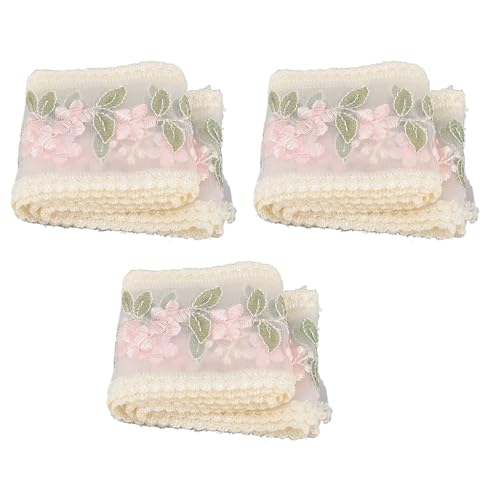 Tyenaza 3 PCs Spitzenband, 3,54 Zoll 2 -Yard Blumenmuster Spitzenverkleidung für Handwerksstirnband -Hochzeitsdekoration von Tyenaza
