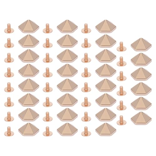 Tyenaza 30 SEX Sechsspitze Nieten, 15 mm Zinklegierung 6mm Kreuzungsschraube Rivet Set für Handtaschenschuhkleidung (Gold) von Tyenaza
