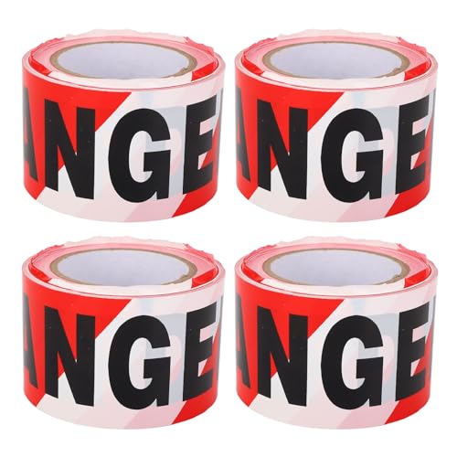 Tyenaza 4PCS Warning Tape Roll, Non Adhesive Red White Background Black Word PE Water Proof Danger Barricade Tape for Construction Hazard Area Tyenaza 4PCS Warning Tape Roll, Non Adhesive Red White Background Black Word PE Water Proof Danger Barricade Tape for Construction Hazard Area von Tyenaza