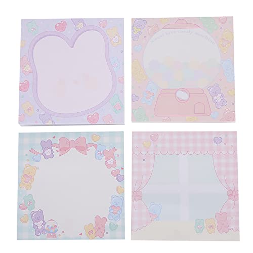 Tyenaza 4pcs Sticky Note Pads, 3,15 x 3,15 in niedlicher Sticky Note Marker Papierkleber Memo Pad School Office Desk Organisieren von Gadget von Tyenaza