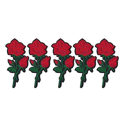 Tyenaza 5 Stück Retro-Stickerei-Rosenflicken, Zum Aufbügeln, Roter Rosenstil, Leuchtende Farben, Exquisite Vliesstoff-Blumenflicken Für DIY Jeans, Jacken, Kleidung, Nähen, Basteln Tyenaza 5 Stück Retro-Stickerei-Rosenflicken, Zum Aufbügeln, Roter Rosenstil, Leuchtende Farben, Exquisite Vliesstoff-Blumenflicken Für DIY Jeans, Jacken, Kleidung, Nähen, Basteln von Tyenaza