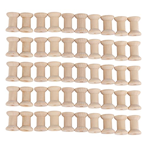 Tyenaza 50 Stück Holzspulen, polierte recycelbare Retro-Leere Spulen, kleine unfertige Holzfädel spulen für Kunst-Heimwerker, Textil draht weberei, Holzprojekte Tyenaza 50 Stück Holzspulen, polierte recycelbare Retro-Leere Spulen, kleine unfertige Holzfädel spulen für Kunst-Heimwerker, Textil draht weberei, Holzprojekte von Tyenaza