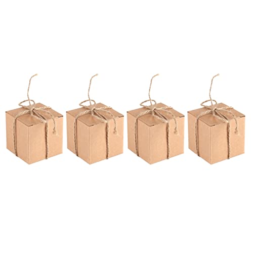 Tyenaza 50 Stück braune Box Kraftpapier, Muffin-Geschenkboxen mit Fenstereinsätzen Griff für Hochzeit Geburtstagsfeier Süßigkeiten Boxen von Tyenaza