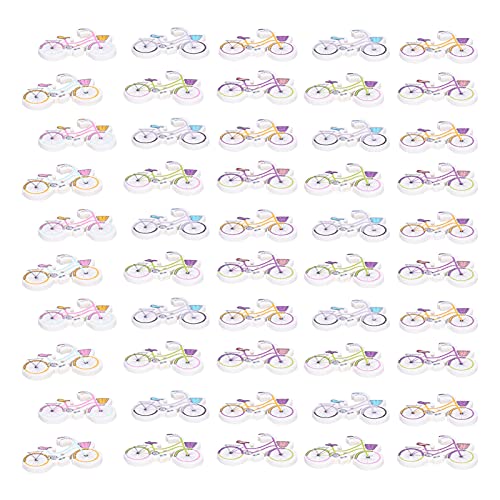Tyenaza 50pcs Wood Buttons, Cartoon Bike Wooden Buttons DIY Sewing Accessories Decoration for Sewing Crafts von Tyenaza