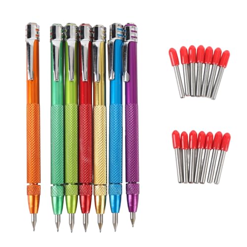 Tyenaza 7pcs Wolfram -Stahlmarkierungsstift, magnetischer Metallschreiber mit 14 Spitzen für Keramikfliesen -Glasmarmorstein von Tyenaza