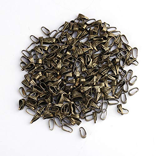 Tyenaza Anhängerschlaufen für die Schmuckherstellung, 300 Pinch Clips Verschlüsse Bail Snap Legierung Anhänger Verbinder für Anhänger Halskette Armband DIY Schmuckherstellungswerkzeuge(Dark_Bronze) von Tyenaza