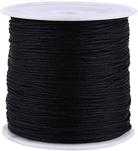 Tyenaza Nylonband nylonschnur Armband Band schmuckband Schnur für armbänder, Satinschnur Chinesische Knotenschnur Rattail Makramee Fadenschnur Schwarz 100M x 0,8mm Tyenaza Nylonband nylonschnur Armband Band schmuckband Schnur für armbänder, Satinschnur Chinesische Knotenschnur Rattail Makramee Fadenschnur Schwarz 100M x 0,8mm von Tyenaza